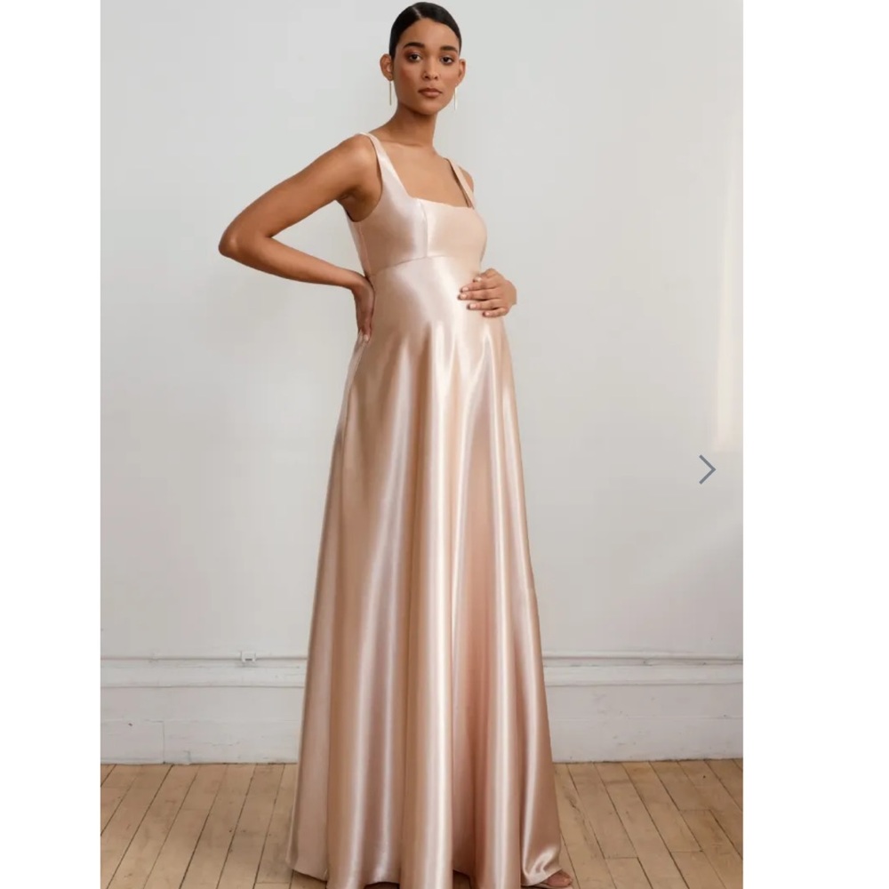 Jenny Yoo Ariana Maternity Dress - Pale Gold Size 10